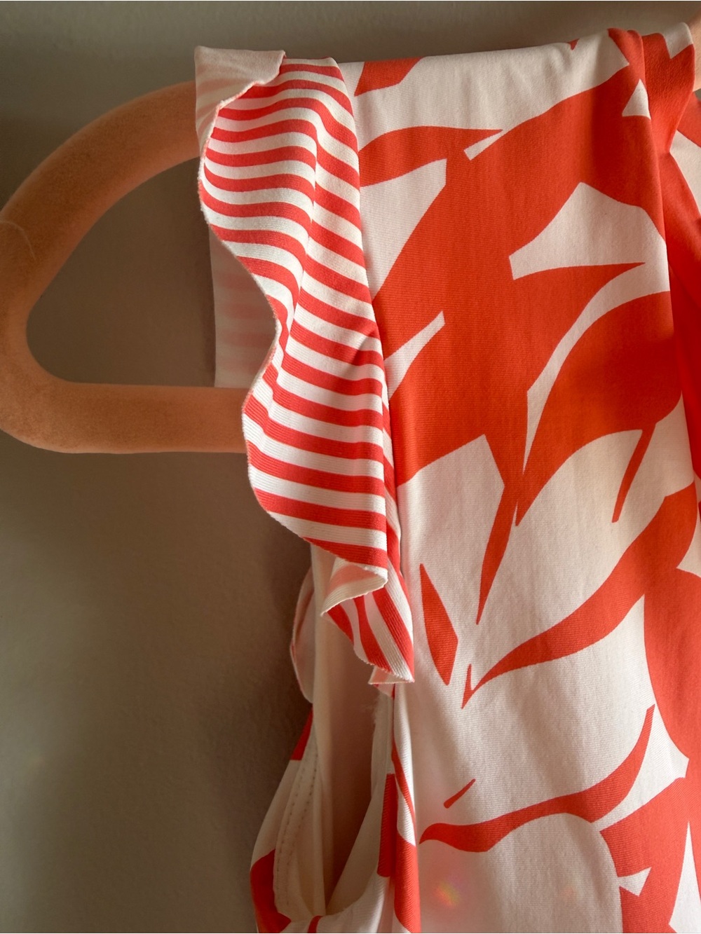 Tropical Anne Cole Coral Swimsuit Zip Front Ruffle Sleeves Size 6 - Never Worn - Picture 4 of 9